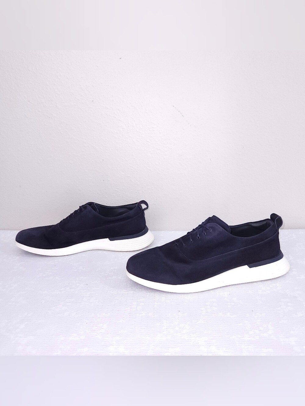 Wolf & Shepherd Crossover Longwing Blucher Hybrid Dress Shoe US 11 Navy Suede